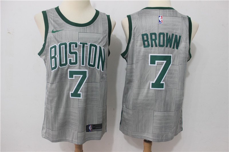 Men Boston Celtics 7 Brown Grey Game Nike NBA Jerseys